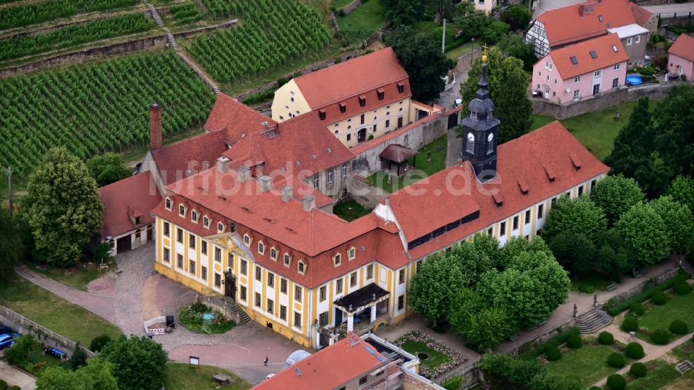 Luftaufnahme Seußlitz - Palais des Schloss - Barockschloß in Seusslitz im Bundesland Sachsen, Deutschland