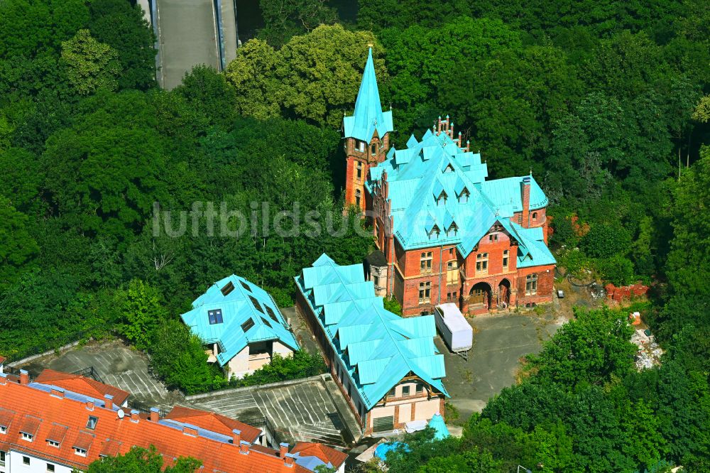 Luftaufnahme Zwickau - Palais des Schloss am Brückenberg in Zwickau im Bundesland Sachsen, Deutschland