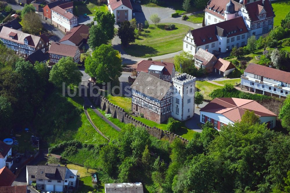Luftaufnahme Buchenau - Palais des Schloss in Buchenau im Bundesland Hessen, Deutschland