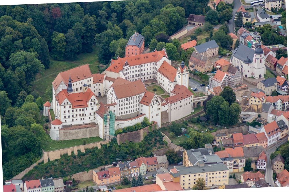 Luftaufnahme Colditz - Palais des Schloss Colditz in Colditz im Bundesland Sachsen, Deutschland