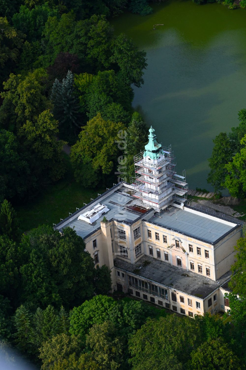 Luftbild Schönwalde - Palais des Schloss Dammsmühle in Schönwalde im Bundesland Brandenburg, Deutschland