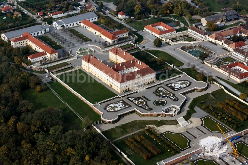 Schloßhof von oben - Palais des Schloss Hof in Schloßhof in Niederösterreich, Österreich