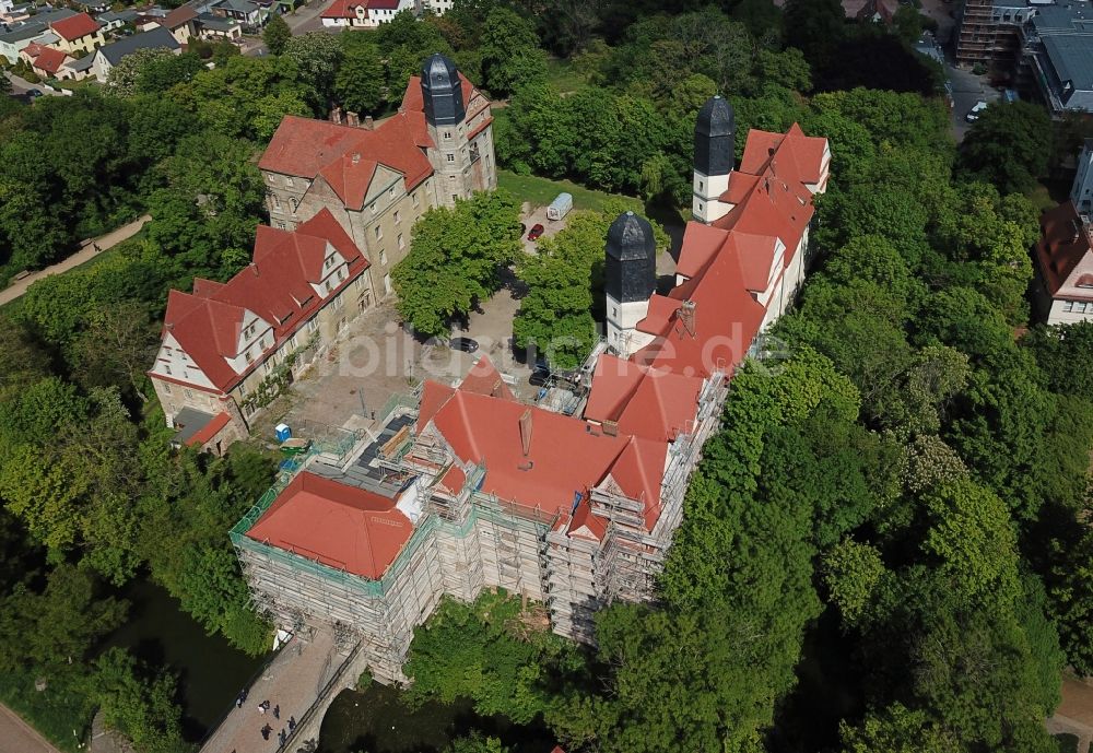 Luftaufnahme Köthen (Anhalt) - Palais des Schloss in Köthen (Anhalt) im Bundesland Sachsen-Anhalt, Deutschland