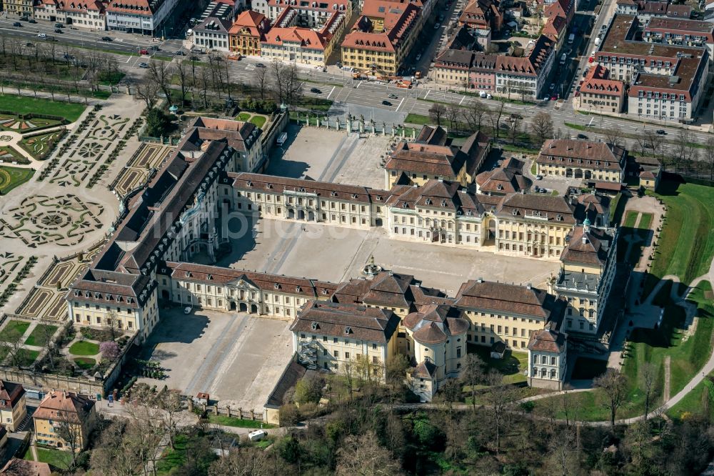 Luftbild Ludwigsburg - Palais des Schloss in Ludwigsburg im Bundesland Baden-Württemberg, Deutschland