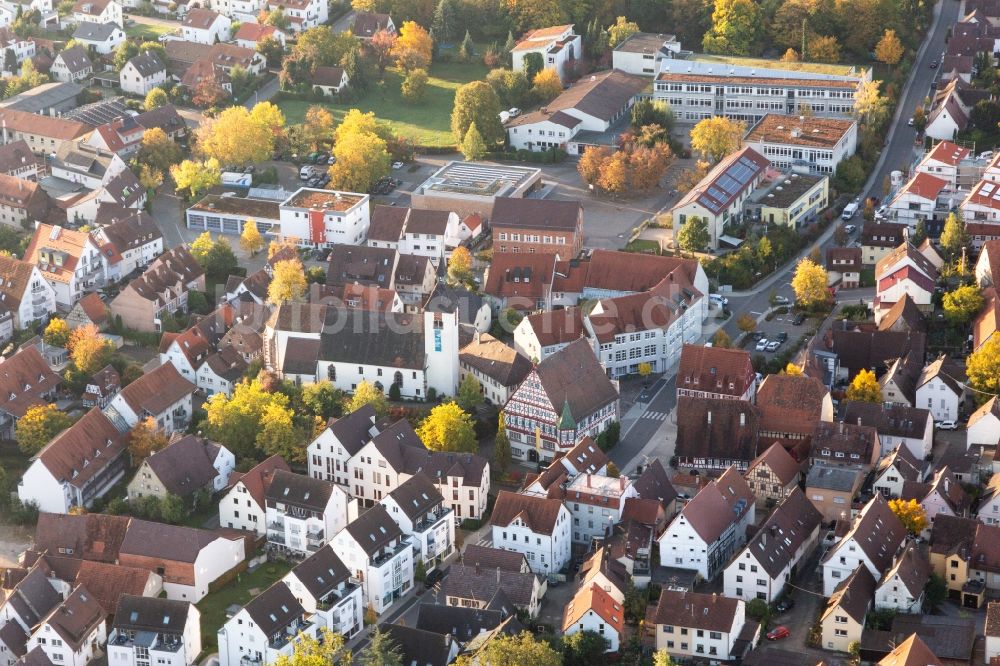 Luftaufnahme Korntal-Münchingen - Palais des Schloß Münchingen in Korntal-Münchingen im Bundesland Baden-Württemberg, Deutschland