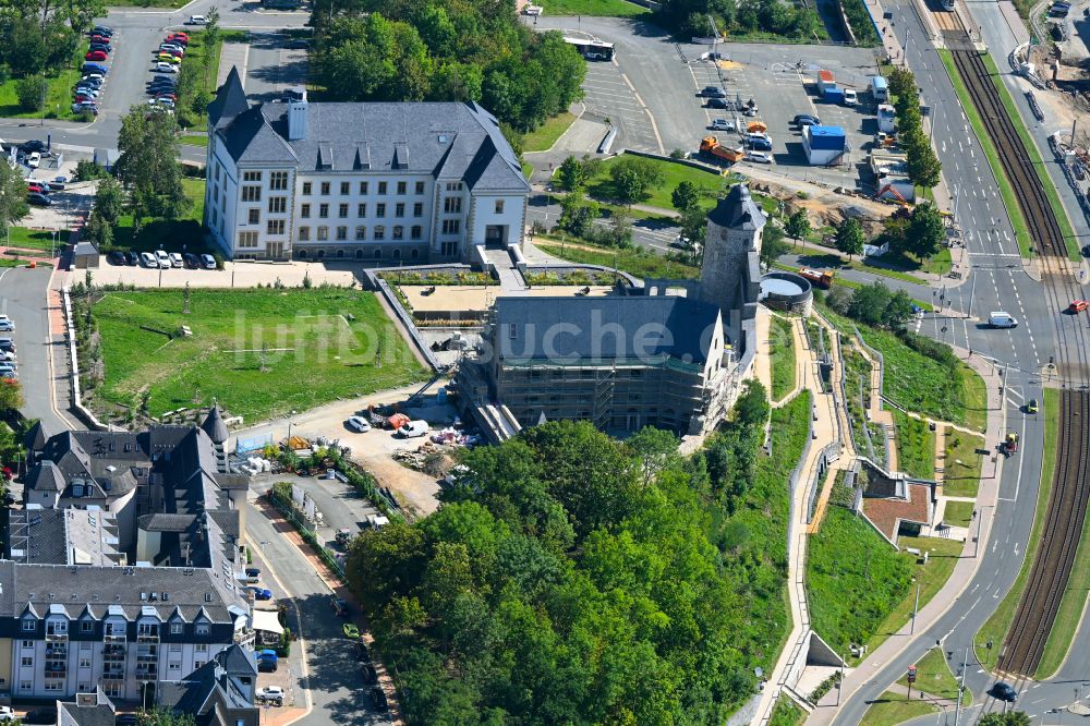 Plauen aus der Vogelperspektive: Palais des Schloss in Plauen im Bundesland Sachsen, Deutschland