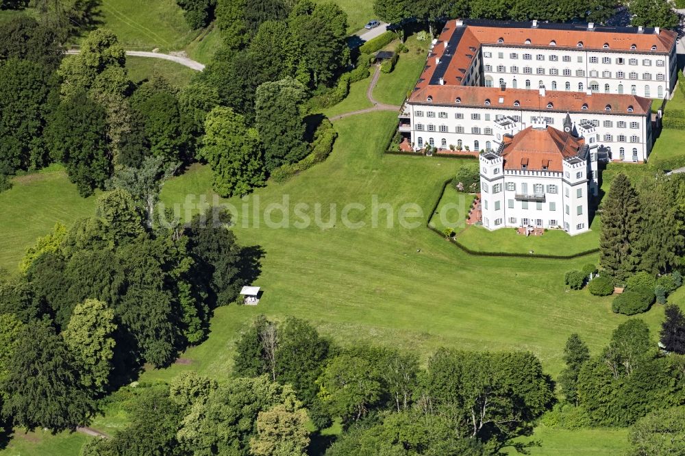 Luftbild Pöcking - Palais des Schloss Possenhofen in Pöcking im Bundesland Bayern, Deutschland