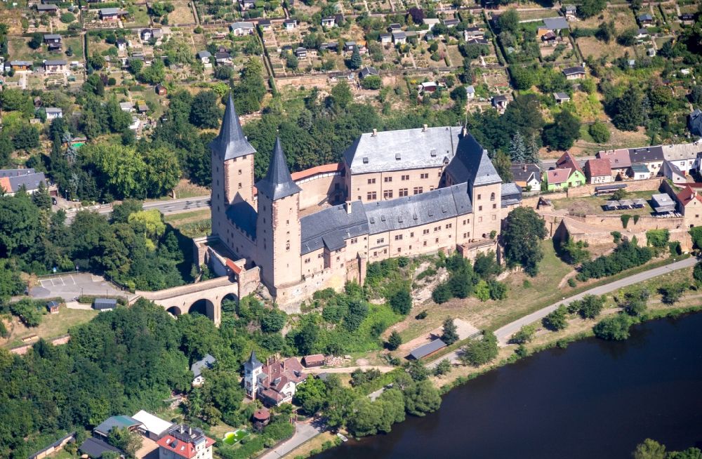 Luftaufnahme Rochlitz - Palais des Schloss Rochlitz im Bundesland Sachsen, Deutschland