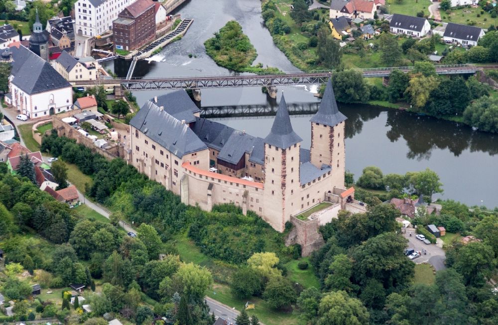 Luftaufnahme Rochlitz - Palais des Schloss Rochlitz im Bundesland Sachsen, Deutschland