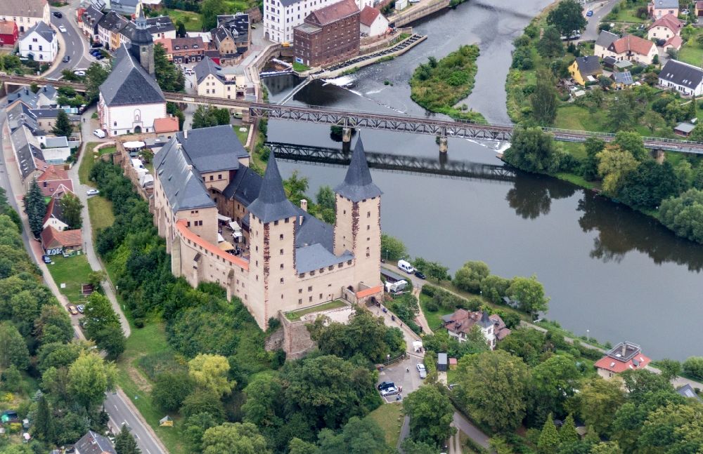 Luftbild Rochlitz - Palais des Schloss Rochlitz im Bundesland Sachsen, Deutschland