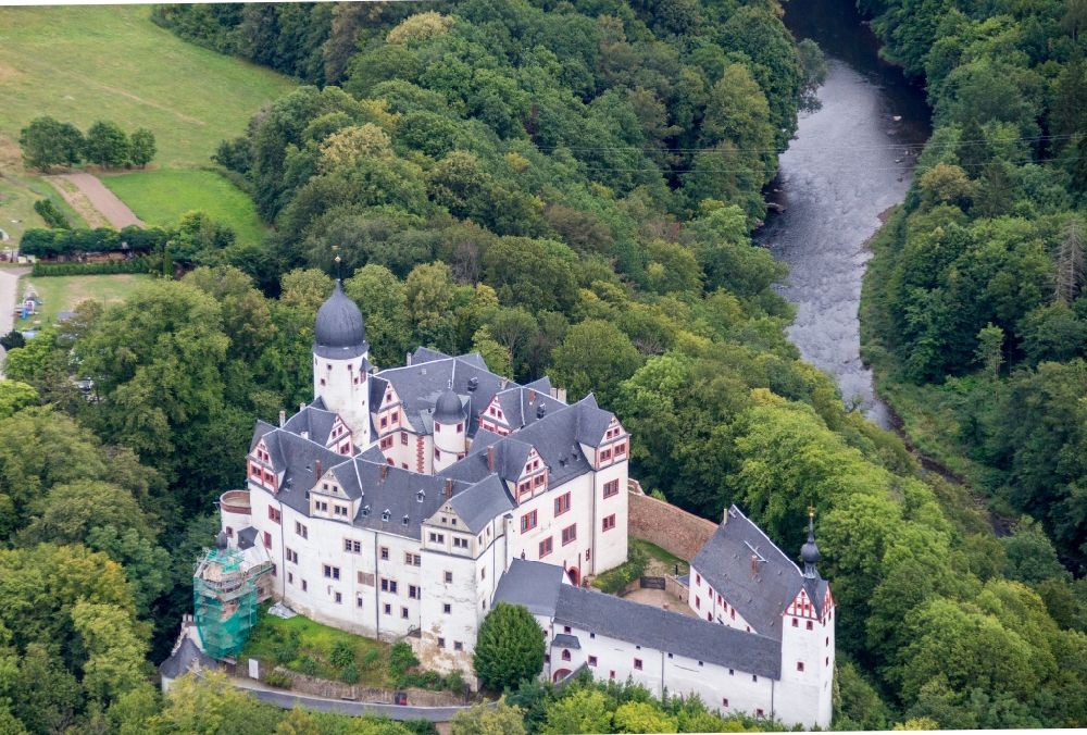 Luftbild Lunzenau - Palais des Schloss Rochsburg in Lunzenau im Bundesland Sachsen, Deutschland