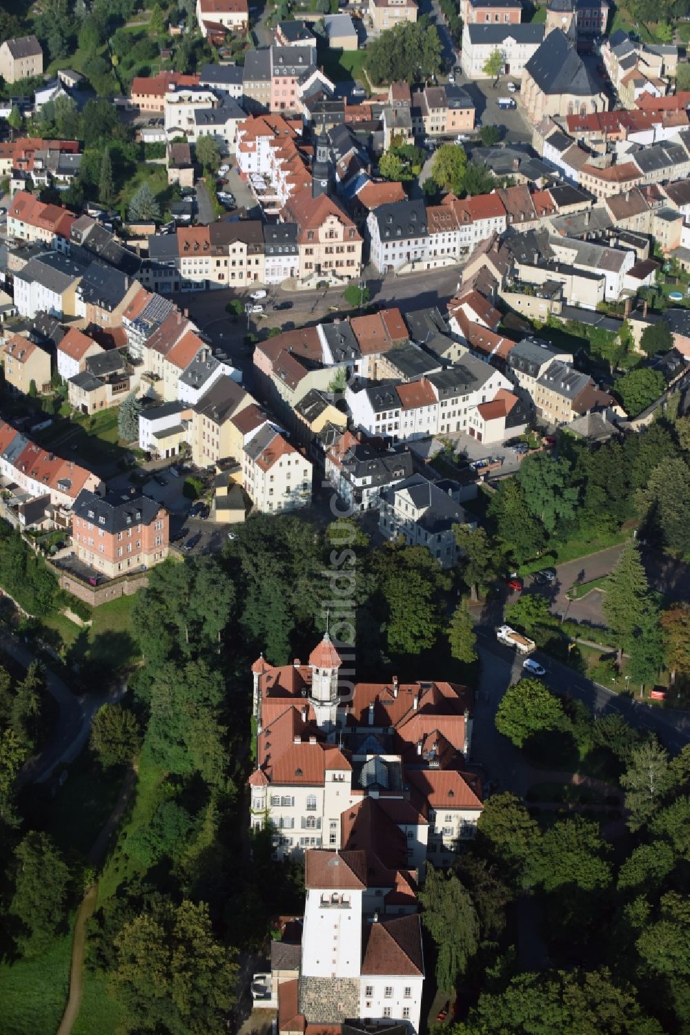 Luftbild Waldenburg - Palais des Schloss Schloss Waldenburg in Waldenburg im Bundesland Sachsen