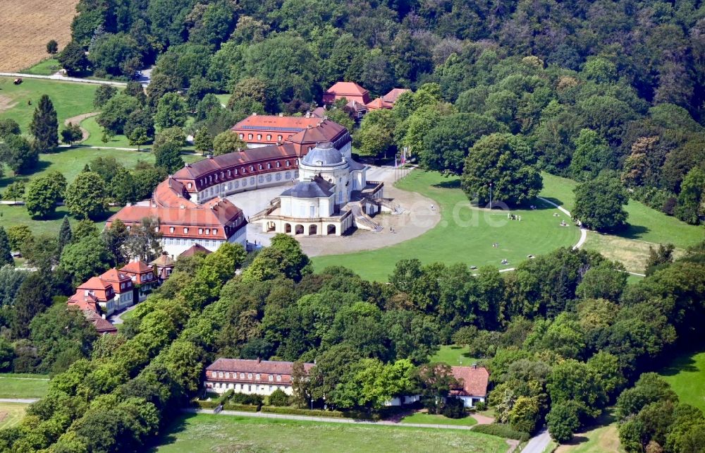 Luftaufnahme Stuttgart - Palais des Schloss Solitude in Stuttgart im Bundesland Baden-Württemberg, Deutschland