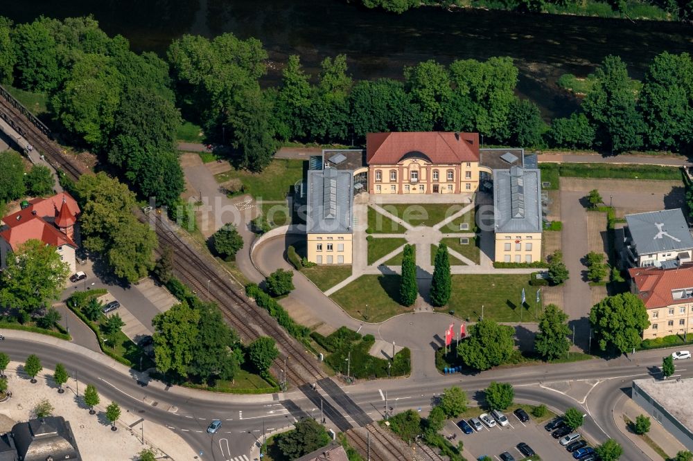 Luftbild Sigmaringen - Palais des Schloss Sparkassen-Forum Hofgarten in Sigmaringen im Bundesland Baden-Württemberg, Deutschland