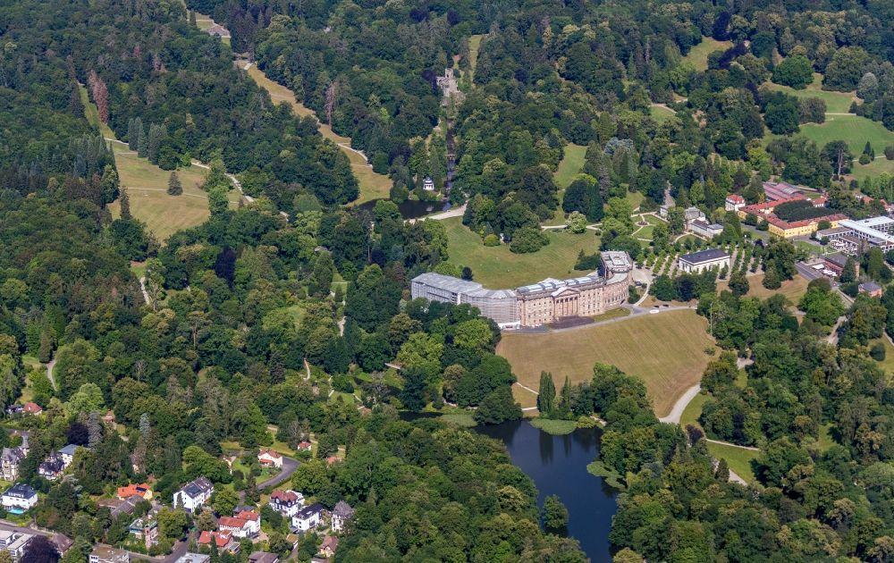 Kassel aus der Vogelperspektive: Palais des Schloss Wilhelmshöhe in Kassel im Bundesland Hessen, Deutschland