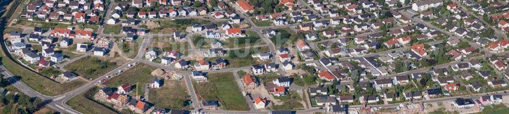 Luftaufnahme Jockgrim - Panorama der Baustellen zum Neubau- Wohngebiet einer Einfamilienhaus- Siedlung West in Jockgrim im Bundesland Rheinland-Pfalz, Deutschland
