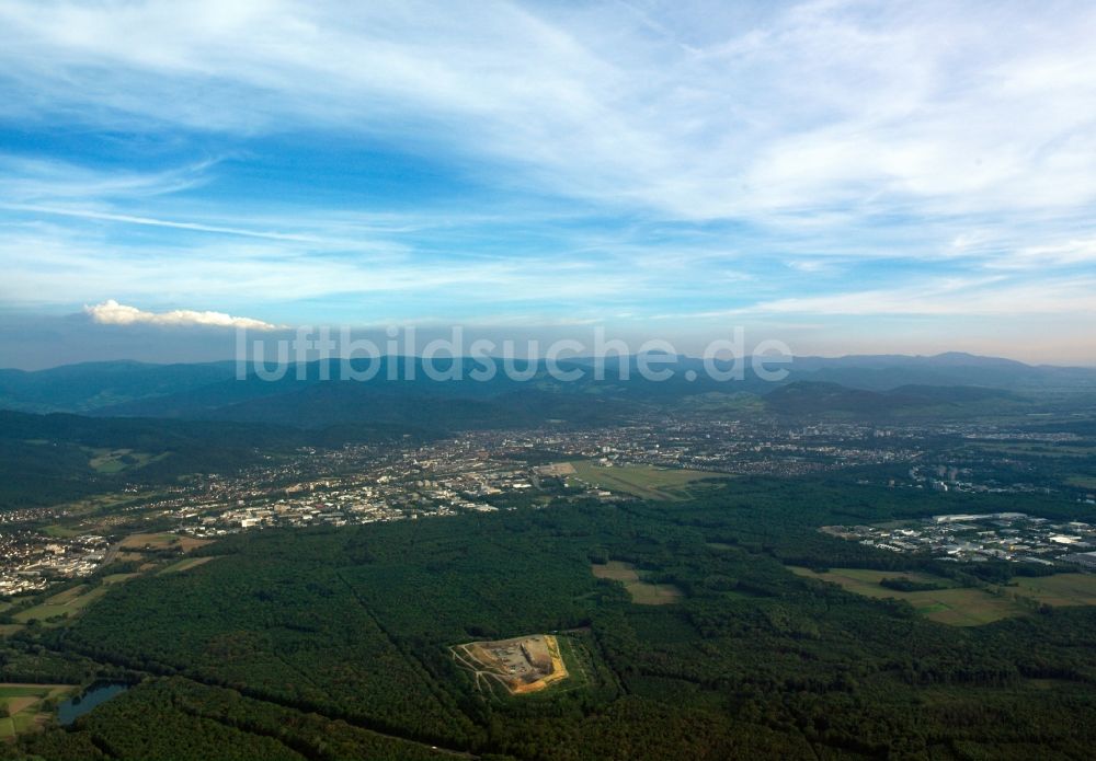 Luftbild Freiburg im Breisgau - Panorama und Landschaft des Schwarzwaldes um Freiburg im Breisgau im Bundesland Baden-Württemberg