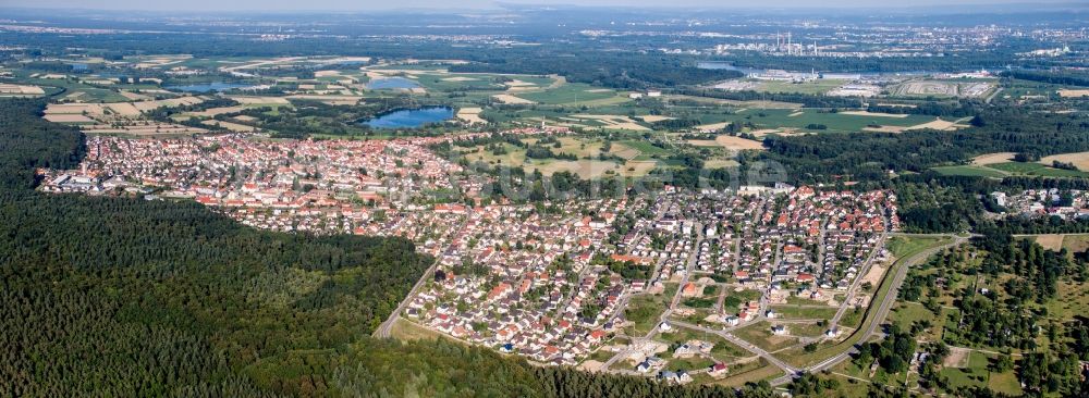 Jockgrim aus der Vogelperspektive: Panorama Ortsansicht in Jockgrim im Bundesland Rheinland-Pfalz, Deutschland