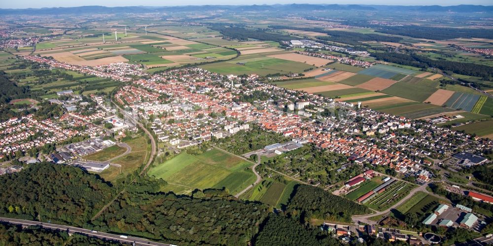 Kandel von oben - Panorama Ortsansicht in Kandel im Bundesland Rheinland-Pfalz, Deutschland