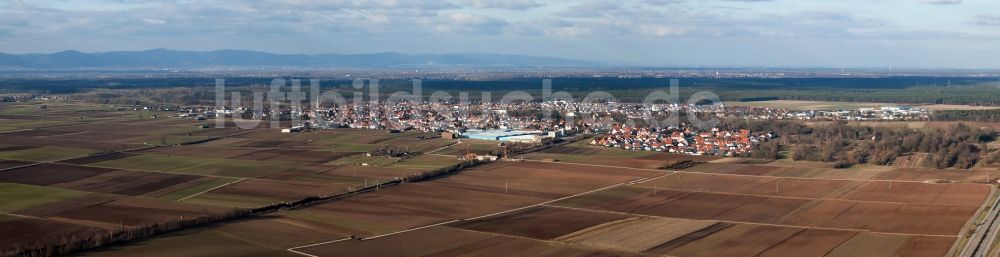 Luftbild Lustadt - Panorama vom Ortsbereich und Umgebung in Lustadt im Bundesland Rheinland-Pfalz