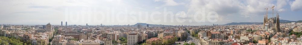 Barcelona von oben - Panorama Stadtansicht vom Innenstadtbereich in Barcelona in Catalunya - Katalonien, Spanien
