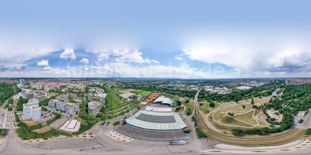 Karlsruhe von oben - Panorama Veranstaltungshalle Europahalle in Karlsruhe im Bundesland Baden-Württemberg, Deutschland