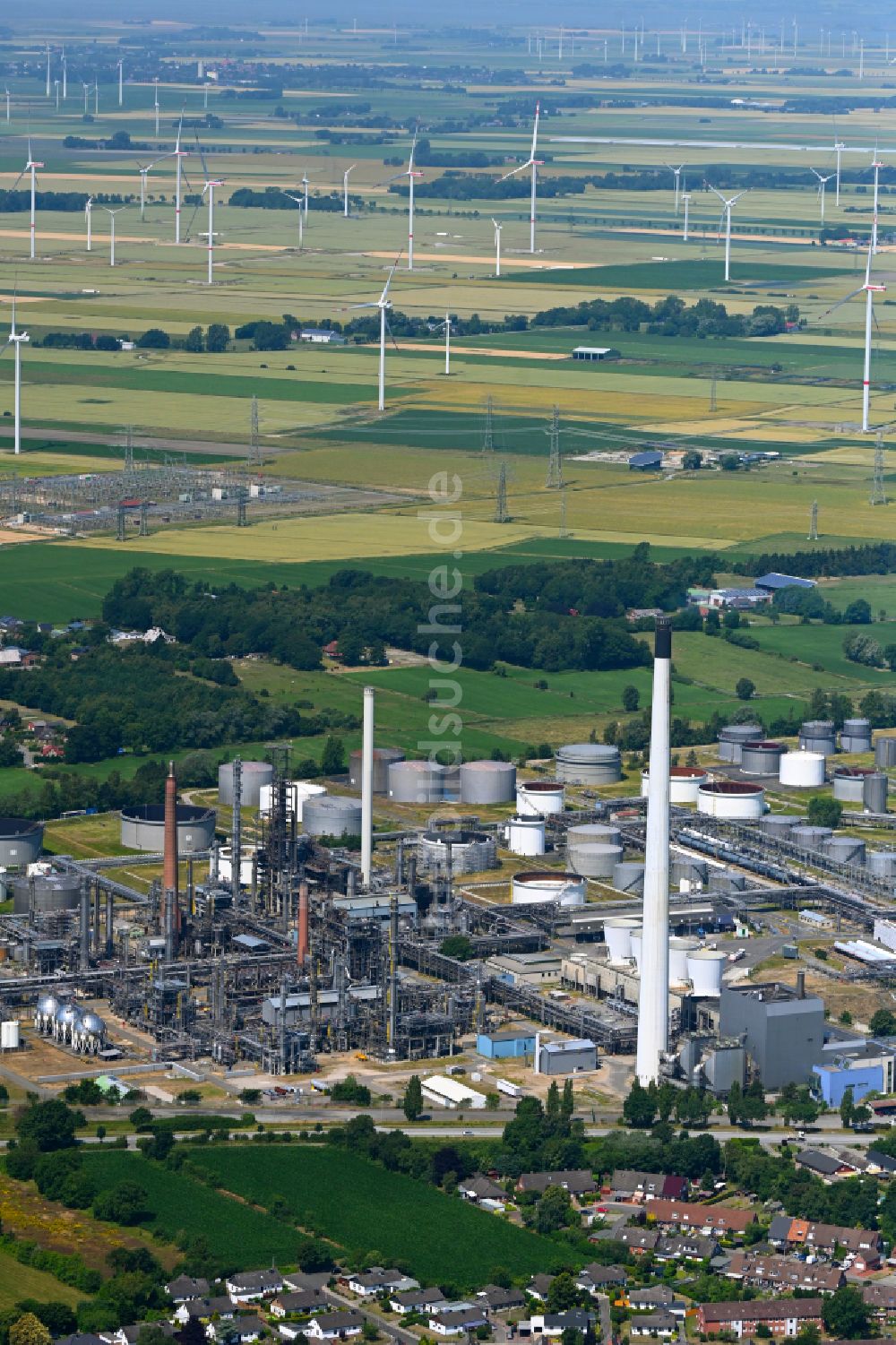 Hemmingstedt aus der Vogelperspektive: Panorama des Werksgelände des Mineralölproduzenten Raffinerie Heide GmbH in Hemmingstedt im Bundesland Schleswig-Holstein