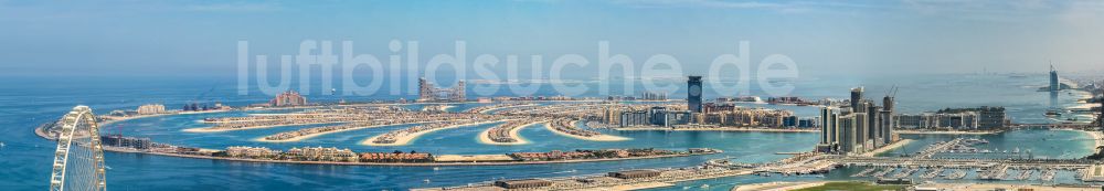 Dubai von oben - Panorama Wohnhaus- Bebauung auf der Halbinsel Palm Jumeirah in Dubai in Vereinigte Arabische Emirate