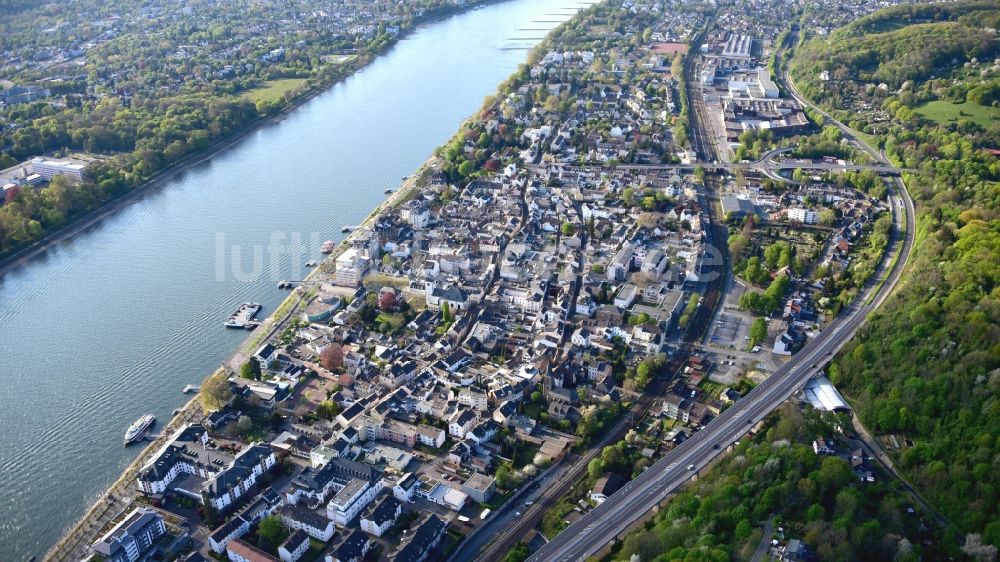 Luftaufnahme Königswinter - Panoramaansicht der Stadt Königswinter im Bundesland Nordrhein-Westfalen, Deutschland