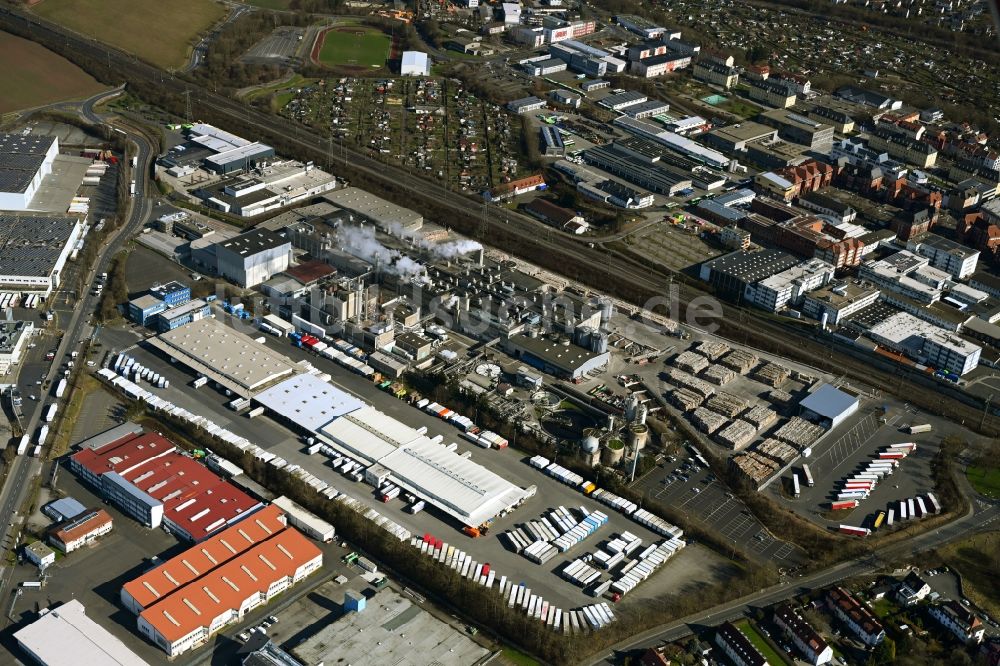 Fulda von oben - Papierfabrik Adolf Jass GmbH am Logistikzentrum auf dem Gelände der Friedrich Zufall GmbH in Fulda im Bundesland Hessen, Deutschland