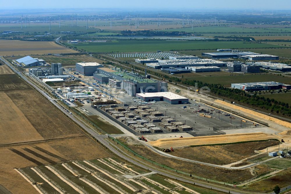 Sandersdorf von oben - Papierfabrik der Progroup AG in Sandersdorf - Brehna im Bundesland Sachsen-Anhalt, Deutschland