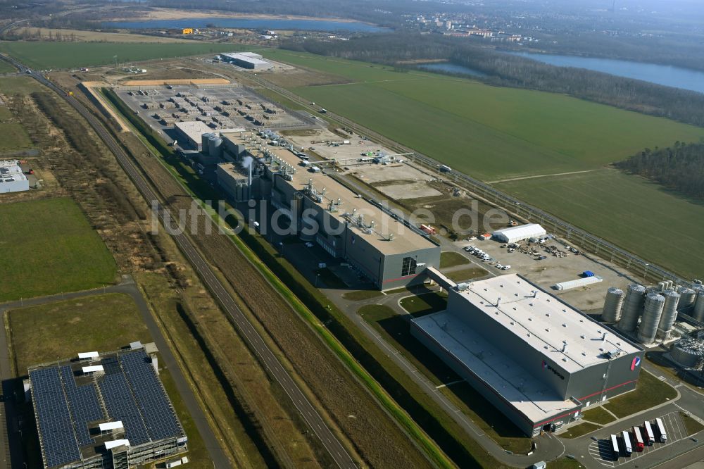 Luftaufnahme Sandersdorf - Papierfabrik der Progroup AG in Sandersdorf - Brehna im Bundesland Sachsen-Anhalt, Deutschland
