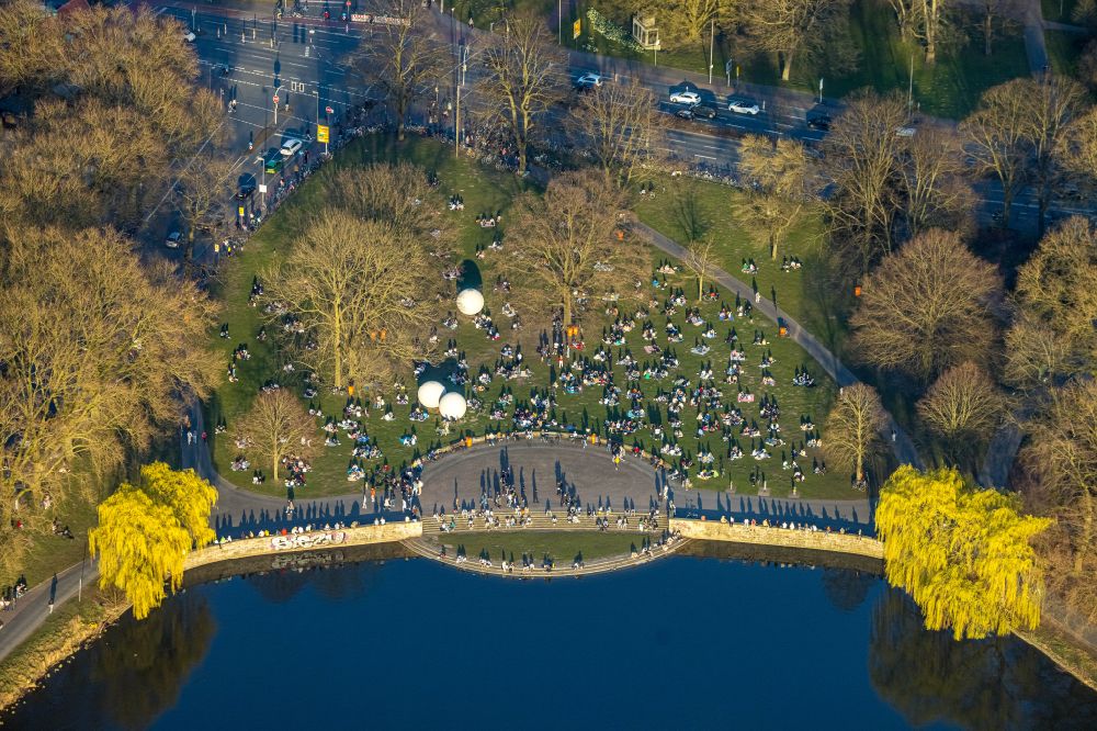 Luftbild Münster - Parkanlage am Aasee in Münster im Bundesland Nordrhein-Westfalen, Deutschland