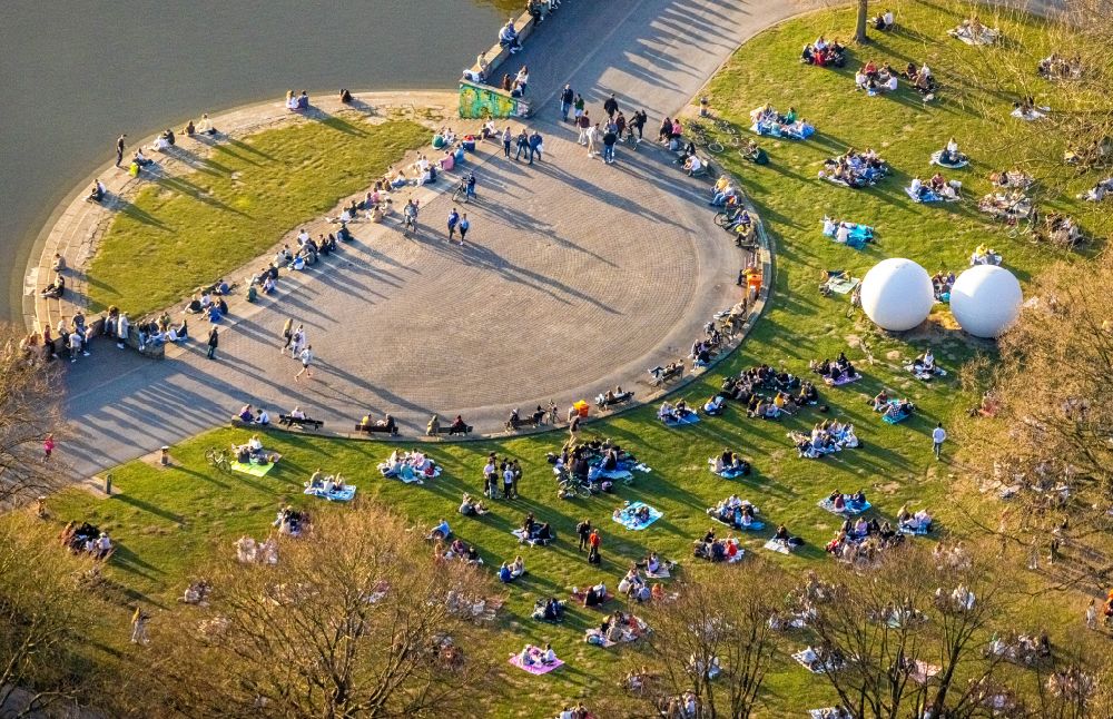 Luftbild Münster - Parkanlage am Aasee in Münster im Bundesland Nordrhein-Westfalen, Deutschland