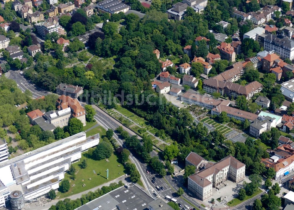Luftaufnahme Göttingen - Parkanlage Alter Botanischer Garten in Göttingen im Bundesland Niedersachsen, Deutschland