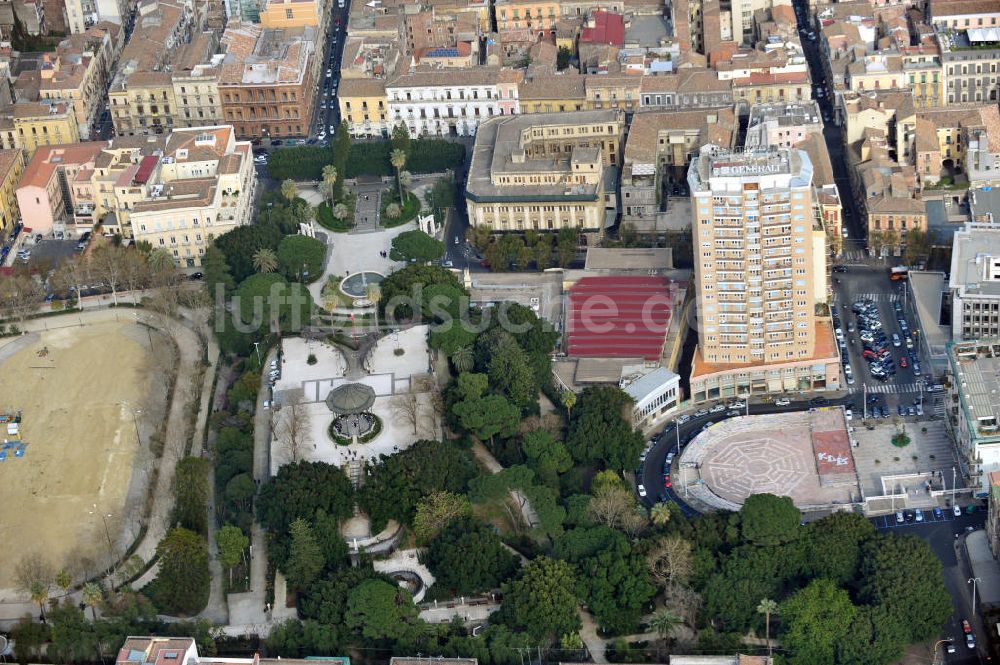 Luftaufnahme Catania Sizilien - Parkanlage Bellini Catania auf Sizilien in Italien