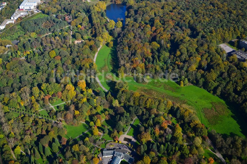 Dortmund von oben - Parkanlage des Botanischen Garten Rombergpark in Dortmund im Bundesland Nordrhein-Westfalen