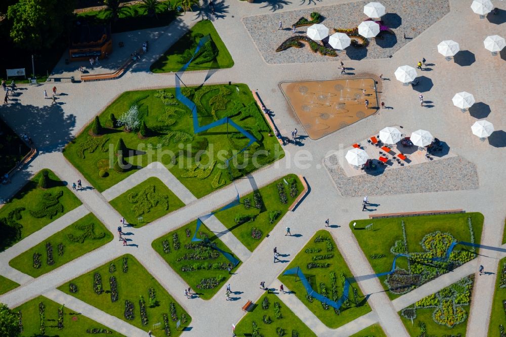 Luftbild Erfurt - Parkanlage der BUGA Erfurt 2021 auf dem Petersberg in Erfurt im Bundesland Thüringen, Deutschland