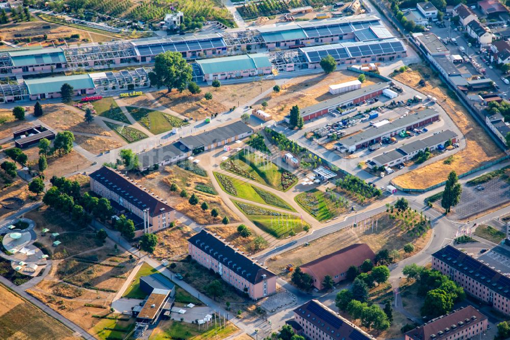 Luftaufnahme Mannheim - Parkanlage der Bundesgartenschau in Mannheim im Bundesland Baden-Württemberg, Deutschland