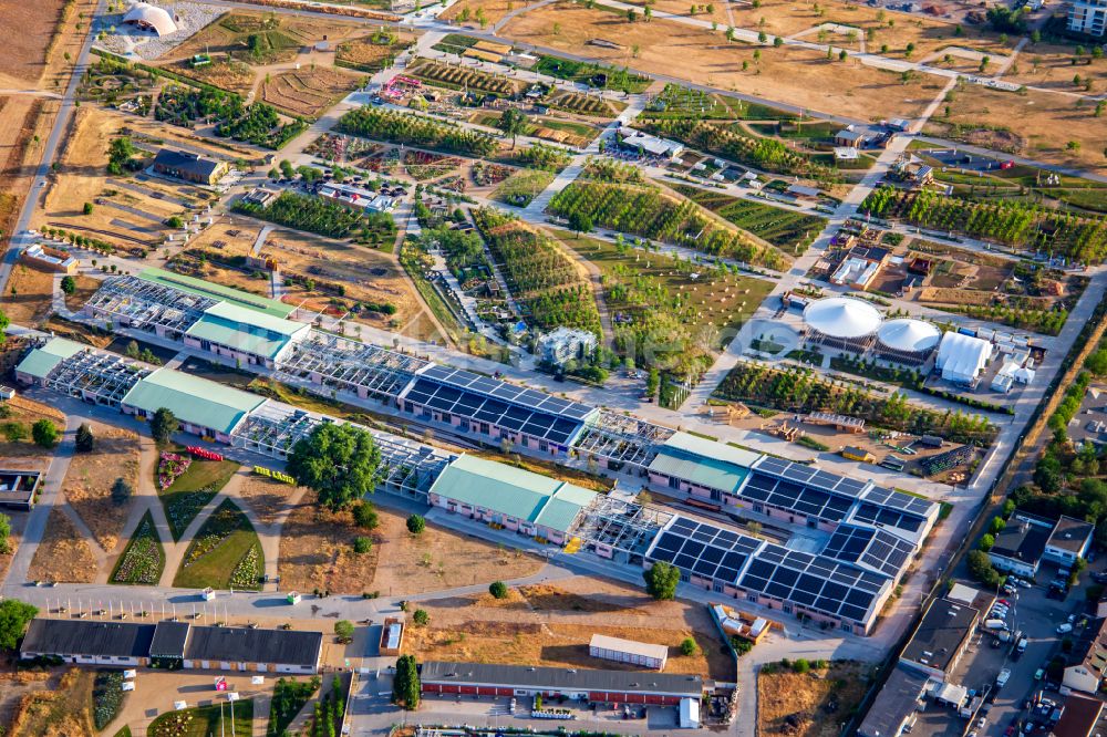 Luftbild Mannheim - Parkanlage der Bundesgartenschau in Mannheim im Bundesland Baden-Württemberg, Deutschland