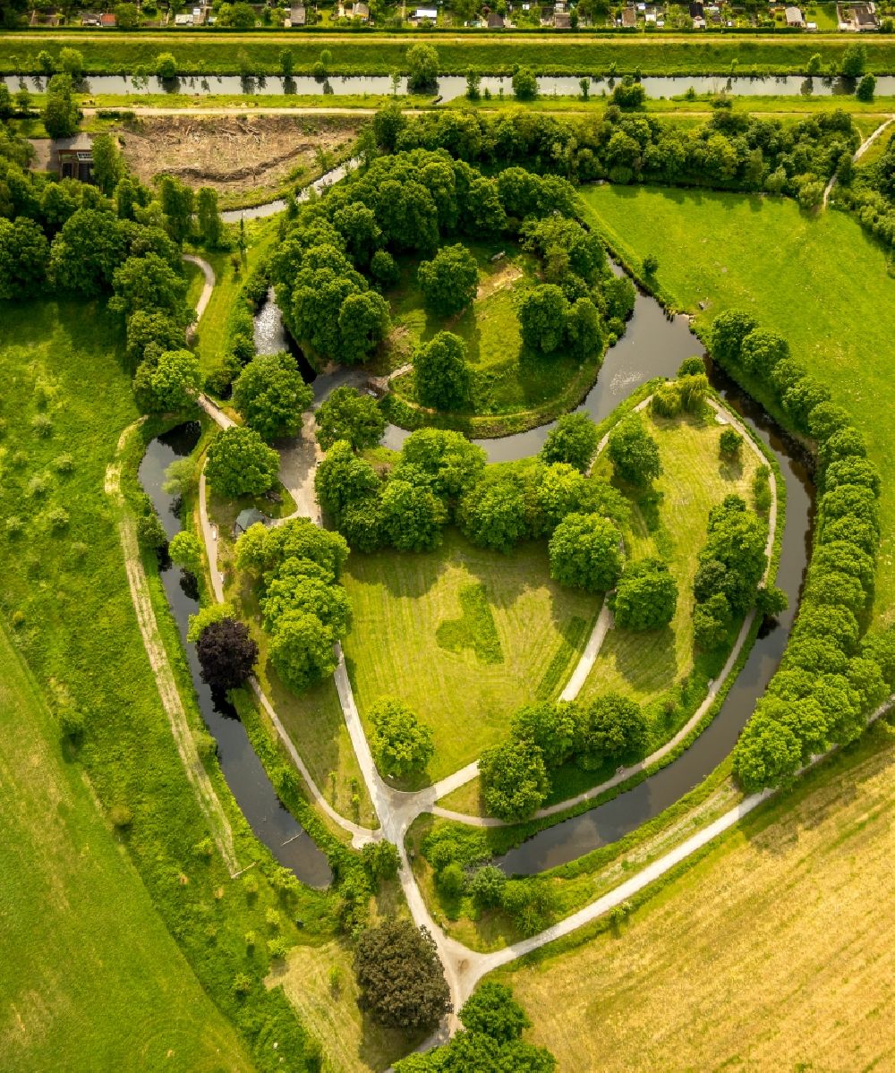 Hamm aus der Vogelperspektive: Parkanlage Burghügel Mark in Hamm im Bundesland Nordrhein-Westfalen, Deutschland