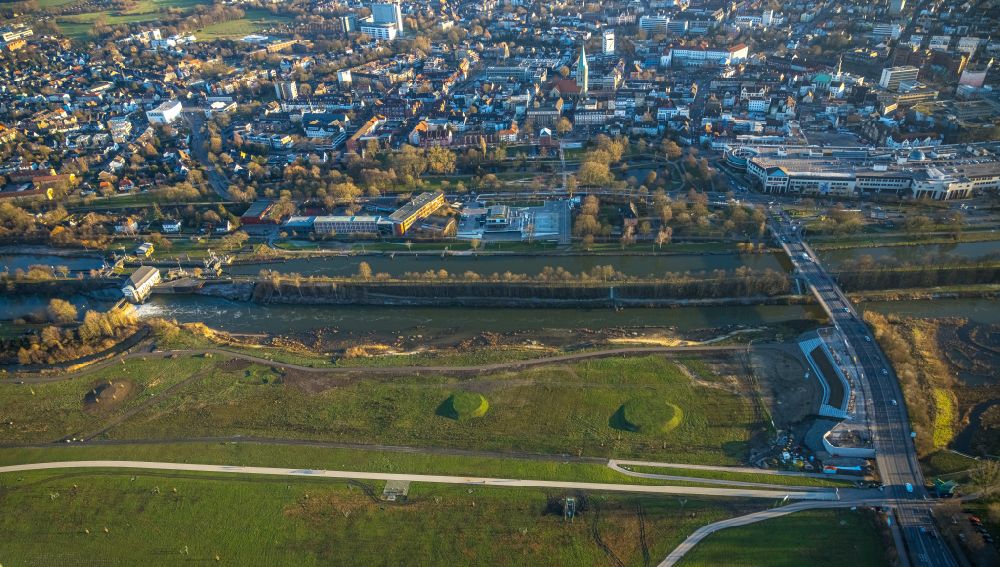 Luftaufnahme Hamm - Parkanlage Erlebnisraum Lippeaue in Hamm im Bundesland Nordrhein-Westfalen, Deutschland