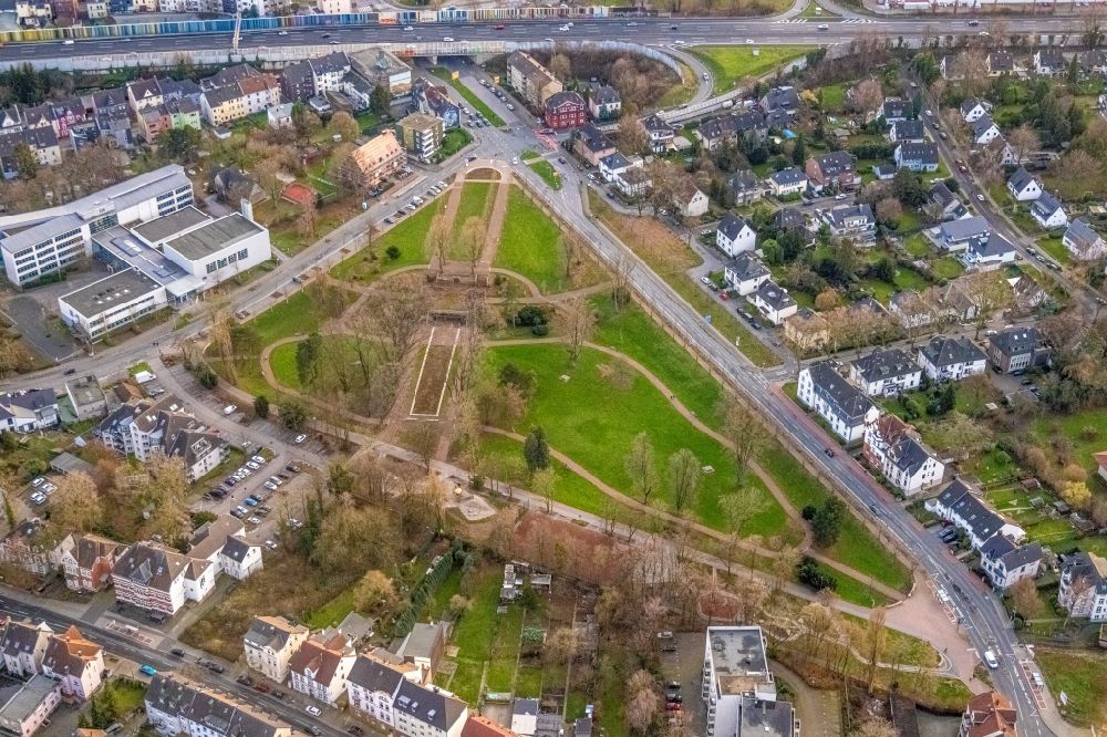 Luftbild Bochum - Parkanlage Friedenspark in Bochum im Bundesland Nordrhein-Westfalen, Deutschland