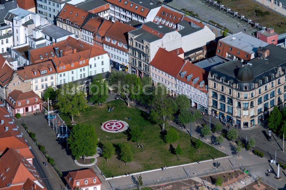 Luftbild Erfurt - Parkanlage Hirschgarten an der Regierungsstraße in Erfurt im Bundesland Thüringen, Deutschland