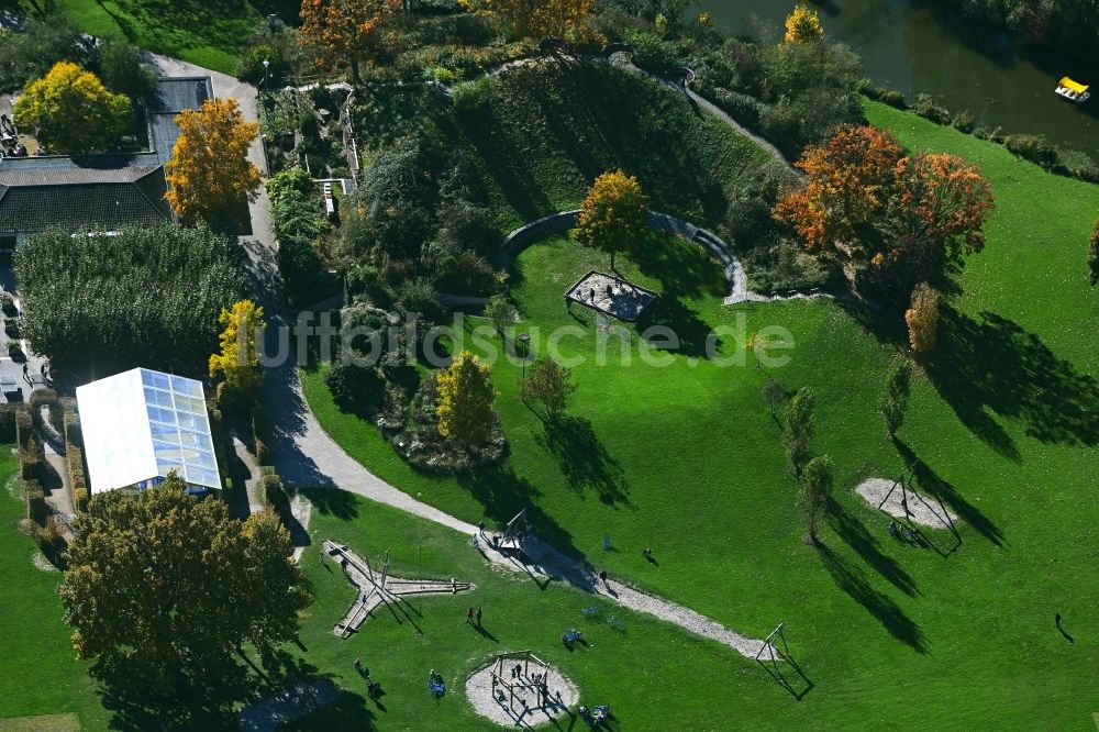 Luftbild Mannheim - Parkanlage Luisenpark in Mannheim im Bundesland Baden-Württemberg, Deutschland