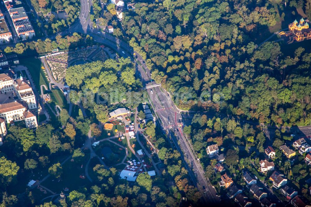 Luftbild Ludwigsburg - Parkanlage Märchengarten im Blühenden Barock in Ludwigsburg im Bundesland Baden-Württemberg, Deutschland