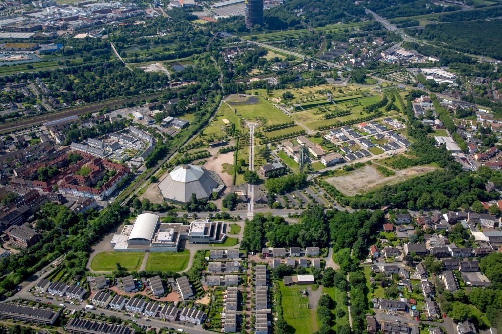 Luftaufnahme Oberhausen - Parkanlage Olga Park auf dem Gelände der ehemaligen Zeche Osterfeld in Oberhausen im Bundesland Nordrhein-Westfalen