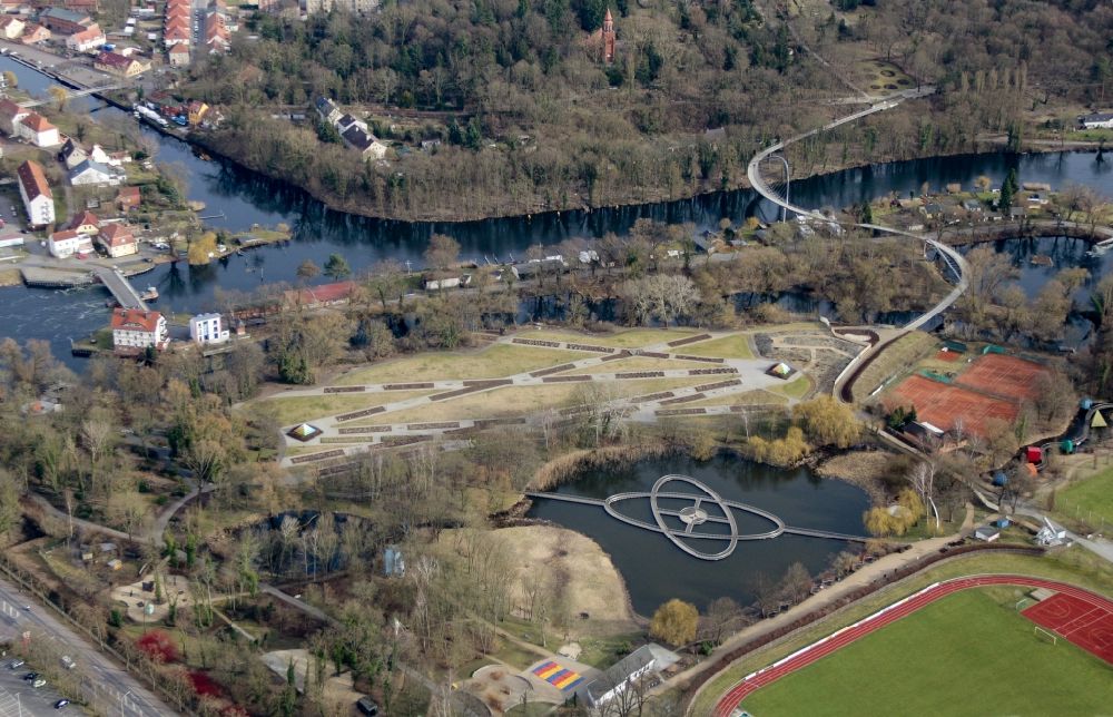 Luftaufnahme Rathenow - Parkanlage Optikpark in Rathenow im Bundesland Brandenburg
