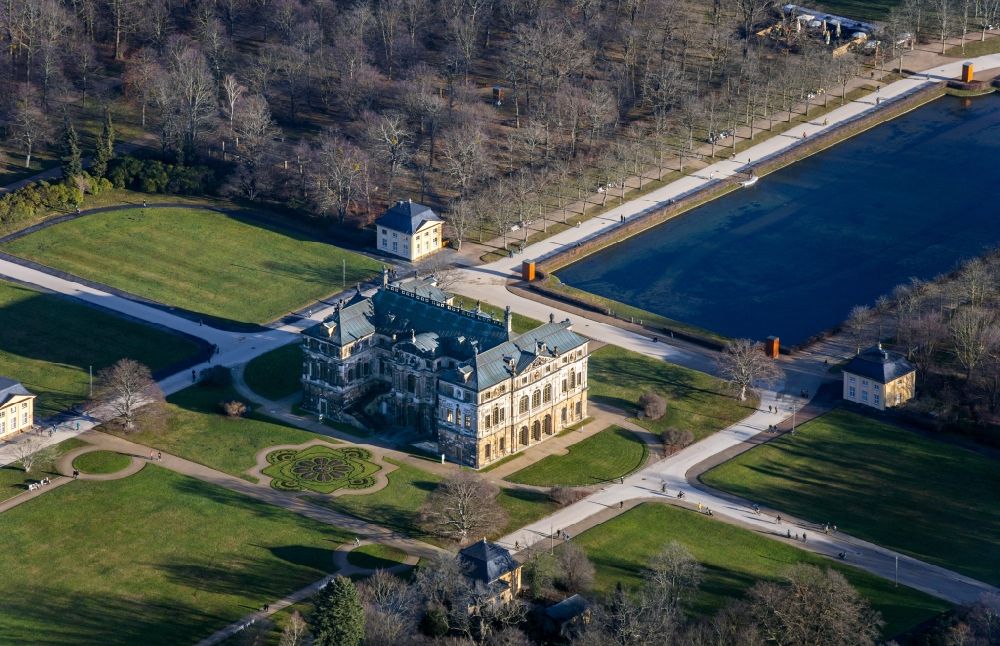 Luftbild Dresden - Parkanlage Palais Großer Garten im Ortsteil Südvorstadt-Ost in Dresden im Bundesland Sachsen, Deutschland