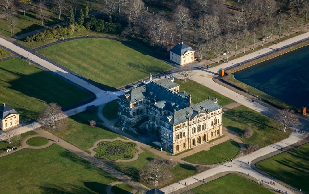 Luftaufnahme Dresden - Parkanlage Palais Großer Garten im Ortsteil Südvorstadt-Ost in Dresden im Bundesland Sachsen, Deutschland